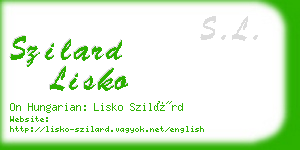 szilard lisko business card